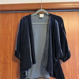 Pins & Needles Charcoal Velvet Shrug